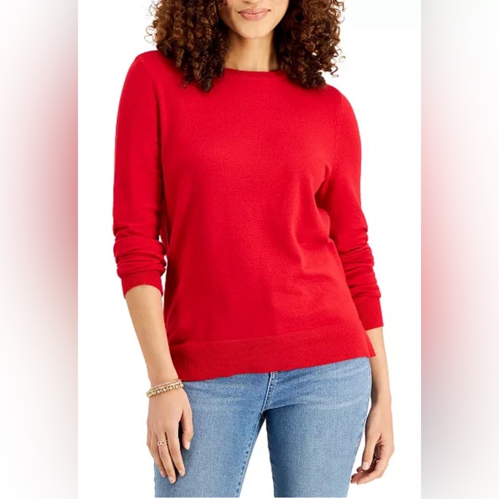 Style & Co. Vibrant Red Crew Neck Sweater